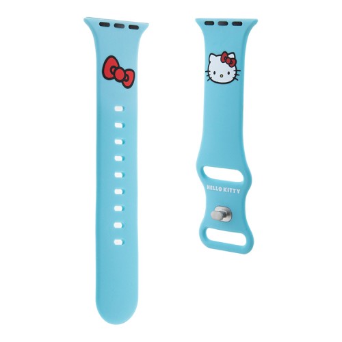 Hello Kitty для Apple Watch 42-41-40 mm ремешок Liquid silicone Kitty Head Blue