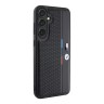BMW для Galaxy S24+ чехол PU Perforated Tricolor stripes Metal logo Hard Black