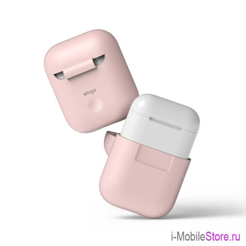 Чехол Elago Silicone case для AirPods 1/2, розовый