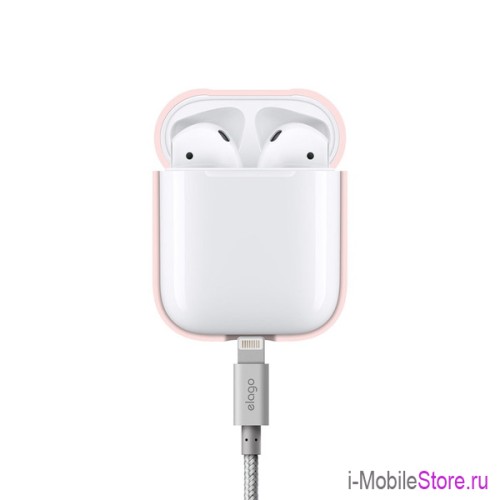Чехол Elago Silicone case для AirPods 1/2, розовый