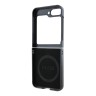 Guess для Galaxy Z Flip 6 чехол PU кожа Saffiano Peony Metal logo Black (Magnetic QI2)