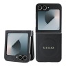 Guess для Galaxy Z Flip 6 чехол PU кожа Saffiano Peony Metal logo Black (Magnetic QI2)