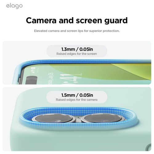 Elago для iPhone 16 чехол Soft silicone (Liquid) Mint