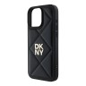 DKNY для iPhone 16 Pro чехол PU Quilted Stack metal logo Hard Black