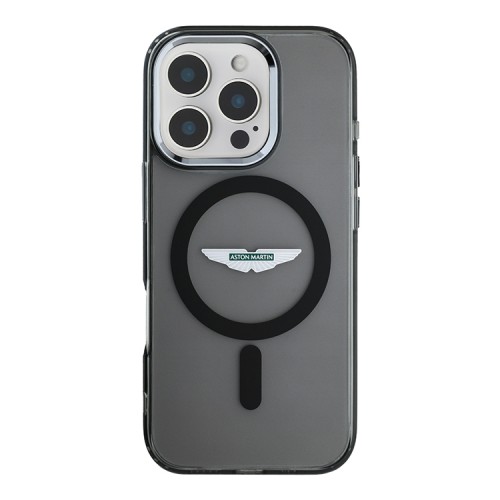 Aston Martin для iPhone 16 Pro Max чехол PC/TPU Frosted Effect Metal Cam Hard Black (MagSafe)