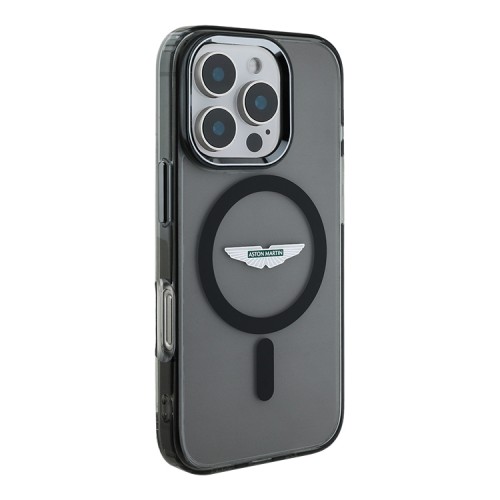 Aston Martin для iPhone 16 Pro Max чехол PC/TPU Frosted Effect Metal Cam Hard Black (MagSafe)
