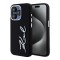 Karl Lagerfeld для iPhone 15 Pro Max чехол Liquid silicone Signature Metal logo & Camera frame Hard Black