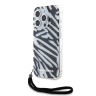 Karl Lagerfeld для iPhone 15 Pro Max чехол PC/TPU Zebra Hard + Nylon Hand cord Black