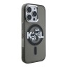Karl Lagerfeld для iPhone 16 Pro чехол PC/TPU Sketch Karl&Choupette Glitter Black (MagSafe)