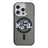 Karl Lagerfeld для iPhone 16 Pro чехол PC/TPU Sketch Karl&Choupette Glitter Black (MagSafe)