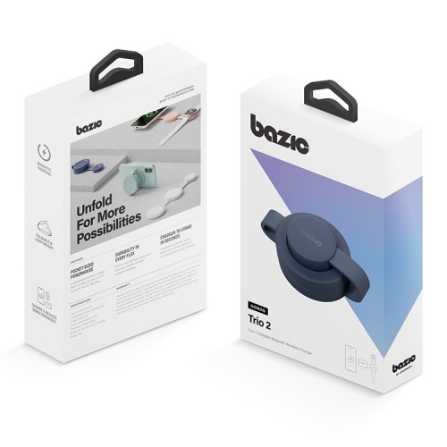 Energea Беспроводное СЗУ Bazic GoMag Trio 2, 3-in-1 Foldable Wireless MagSafe 15W Blueberry
