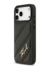 Karl Lagerfeld для iPhone 17 Pro Max чехол PU Quilted Signature metal logo Hard Black