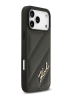 Karl Lagerfeld для iPhone 17 Pro Max чехол PU Quilted Signature metal logo Hard Black