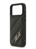 Karl Lagerfeld для iPhone 17 Pro Max чехол PU Quilted Signature metal logo Hard Black