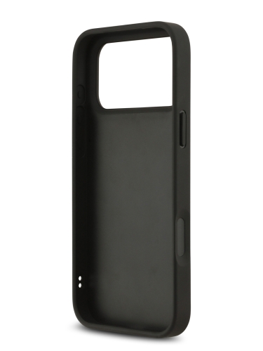 Karl Lagerfeld для iPhone 17 Pro Max чехол PU Quilted Signature metal logo Hard Black