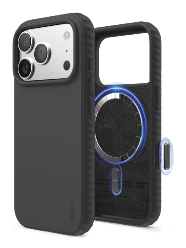 Elago для iPhone 17 Pro чехол Magnetic Ridge Silicone Black (MagSafe)