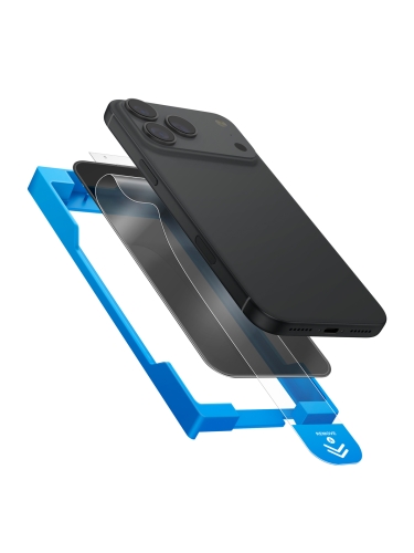 Uniq стекло для iPhone 17 Pro OPTIX EXOFit Privacy Anti-Dust Filter Black (+PRO applicator)