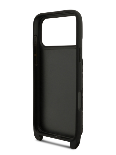 Karl Lagerfeld для iPhone 17 Pro чехол Crossbody cardslot PU Monogram Plate logo Hard Black