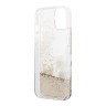 Чехол Lagerfeld Liquid glitter Karl and Choupette Hard для iPhone 13, золотой