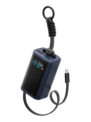 Energea аккумулятор внешний Compac Arc, 10000 USB-C+A +retractable USB-C cable and Display PD45W Blue