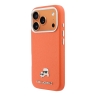 Karl Lagerfeld для iPhone 17 Pro Max чехол PU Saffiano FW NFT Karl&Choupette metal&Cam Hard Orange (MagSafe)