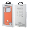 Karl Lagerfeld для iPhone 17 Pro Max чехол PU Saffiano FW NFT Karl&Choupette metal&Cam Hard Orange (MagSafe)