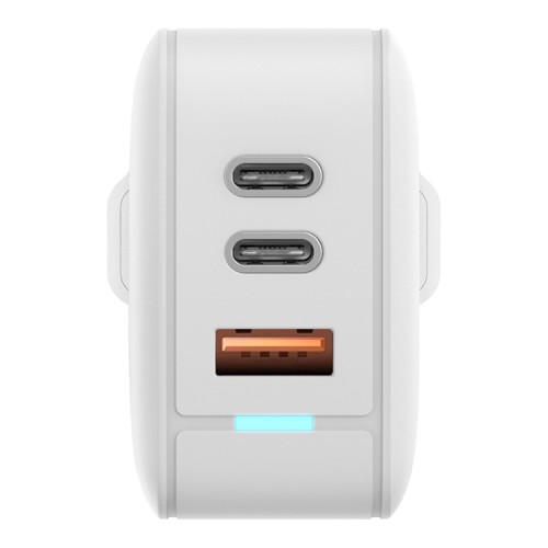 Сетевое зарядное устройство EnergEA Bazic GoPort Gan 65W, 2USB-C PD + USB-A PPS/QC3.0