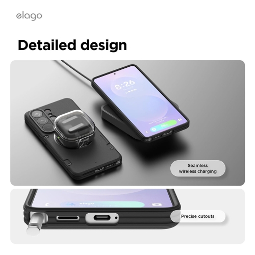Elago для Galaxy S26 Ultra чехол Magnetic Armor Ring Stand Black (MagSafe)
