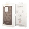 Чехол Guess PU 4G Bottom stripe Metal logo Hard для iPhone 14 Pro, коричневый