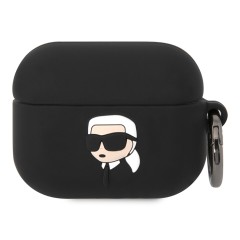 Чехол Lagerfeld Silicone case with ring NFT 3D Karl для Airpods Pro, черный