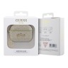 Чехол Guess Glitter flakes Metal logo with Heart charm для Airpods Pro 2, золотой