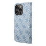 Чехол Guess PU 4G Script metal logo Booktype для iPhone 14 Pro Max, голубой