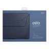 Uniq для ноутбуков 14" чехол Oslo PU leather Magnetic Laptop sleeve/foldable stand Abyss Blue