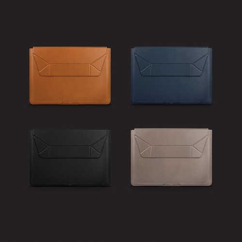 Uniq для ноутбуков 14" чехол Oslo PU leather Magnetic Laptop sleeve/foldable stand Abyss Blue