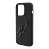 Karl Lagerfeld для iPhone 15 Pro чехол Liquid Silicone Metal Autograph Hard Black