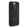 Karl Lagerfeld для iPhone 15 Pro чехол Liquid Silicone Metal Autograph Hard Black