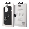 Karl Lagerfeld для iPhone 15 Pro чехол Liquid Silicone Metal Autograph Hard Black