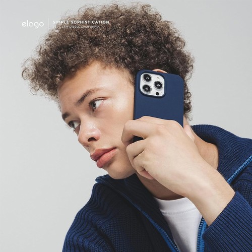 Elago для iPhone 15 Pro Max чехол Soft silicone (Liquid) Jean Indigo