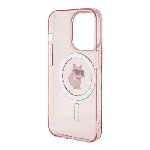 Karl Lagerfeld для iPhone 15 Pro чехол PC/TPU NFT Choupette Hard Pink (MagSafe)