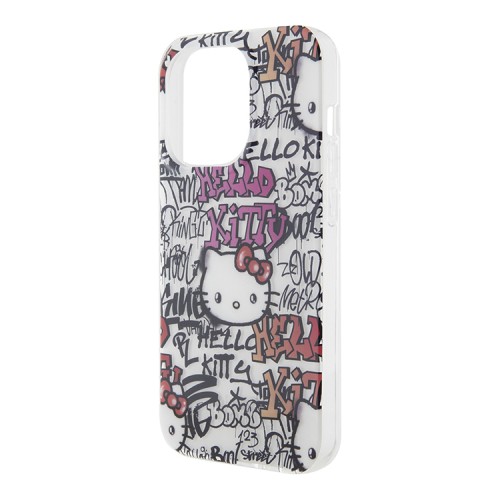 Hello Kitty для iPhone 15 Pro Max чехол PC/TPU Graffiti Tags Hard White