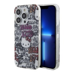 Hello Kitty для iPhone 15 Pro Max чехол PC/TPU Graffiti Tags Hard White