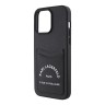 Karl Lagerfeld для iPhone 14 Pro чехол Cardslot PU Saffiano RSG 3D rubber logo Hard Black