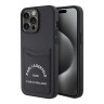 Karl Lagerfeld для iPhone 14 Pro чехол Cardslot PU Saffiano RSG 3D rubber logo Hard Black