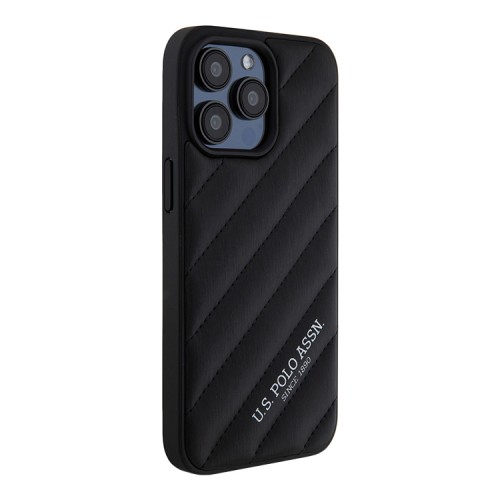 U.S. Polo для iPhone 15 Pro Max чехол PU Quilted with Classic logo Hard Black