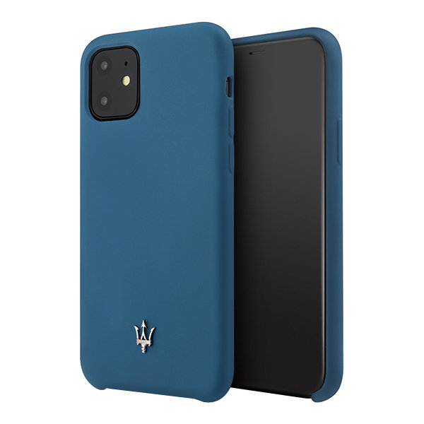 Чехол Maserati Silicone для iPhone 11, синий