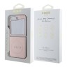 Guess для Galaxy Z Flip 6 чехол PU кожа Saffiano Peony Metal logo Pink (Magnetic QI2)