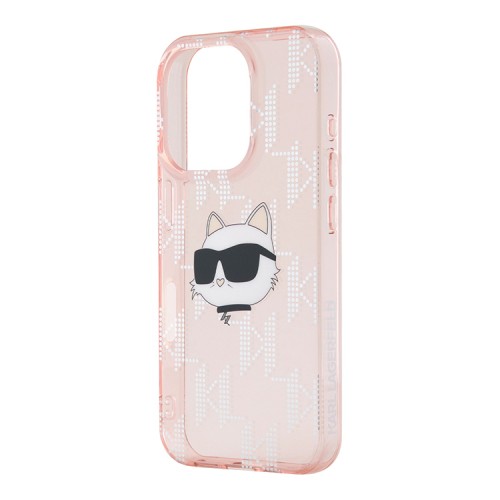 Karl Lagerfeld для iPhone 16 Pro Max чехол PC/TPU Monogram NFT Choupette розовый