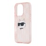 Karl Lagerfeld для iPhone 16 Pro Max чехол PC/TPU Monogram NFT Choupette розовый