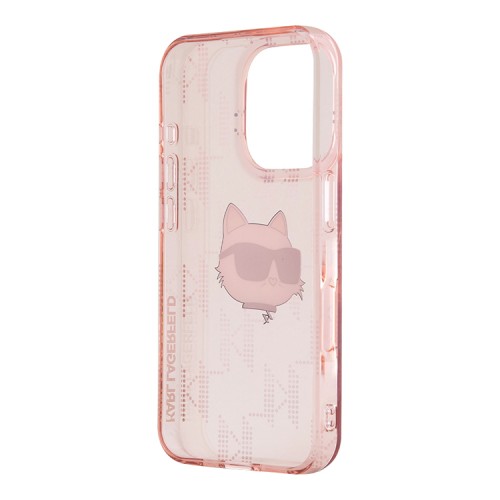 Karl Lagerfeld для iPhone 16 Pro Max чехол PC/TPU Monogram NFT Choupette розовый