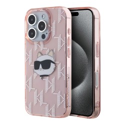Karl Lagerfeld для iPhone 16 Pro Max чехол PC/TPU Monogram NFT Choupette розовый